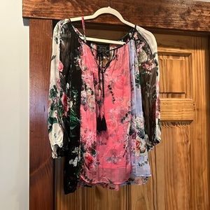 Johnny Was Jade silk top. Size medium